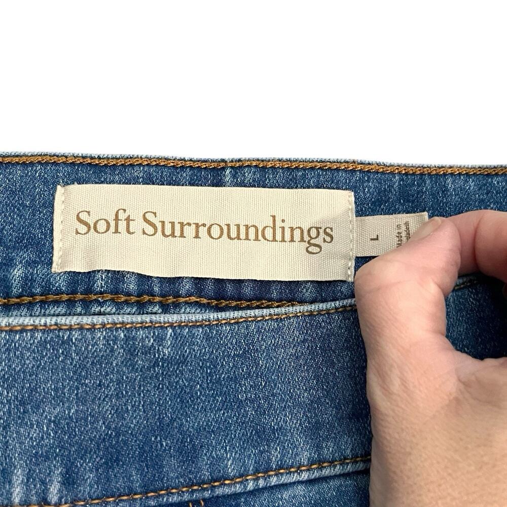 Soft Surroundings Ultimate Denim Pull On Slim Leg Jeans Large Straight Stretchy - Picture 4 of 8